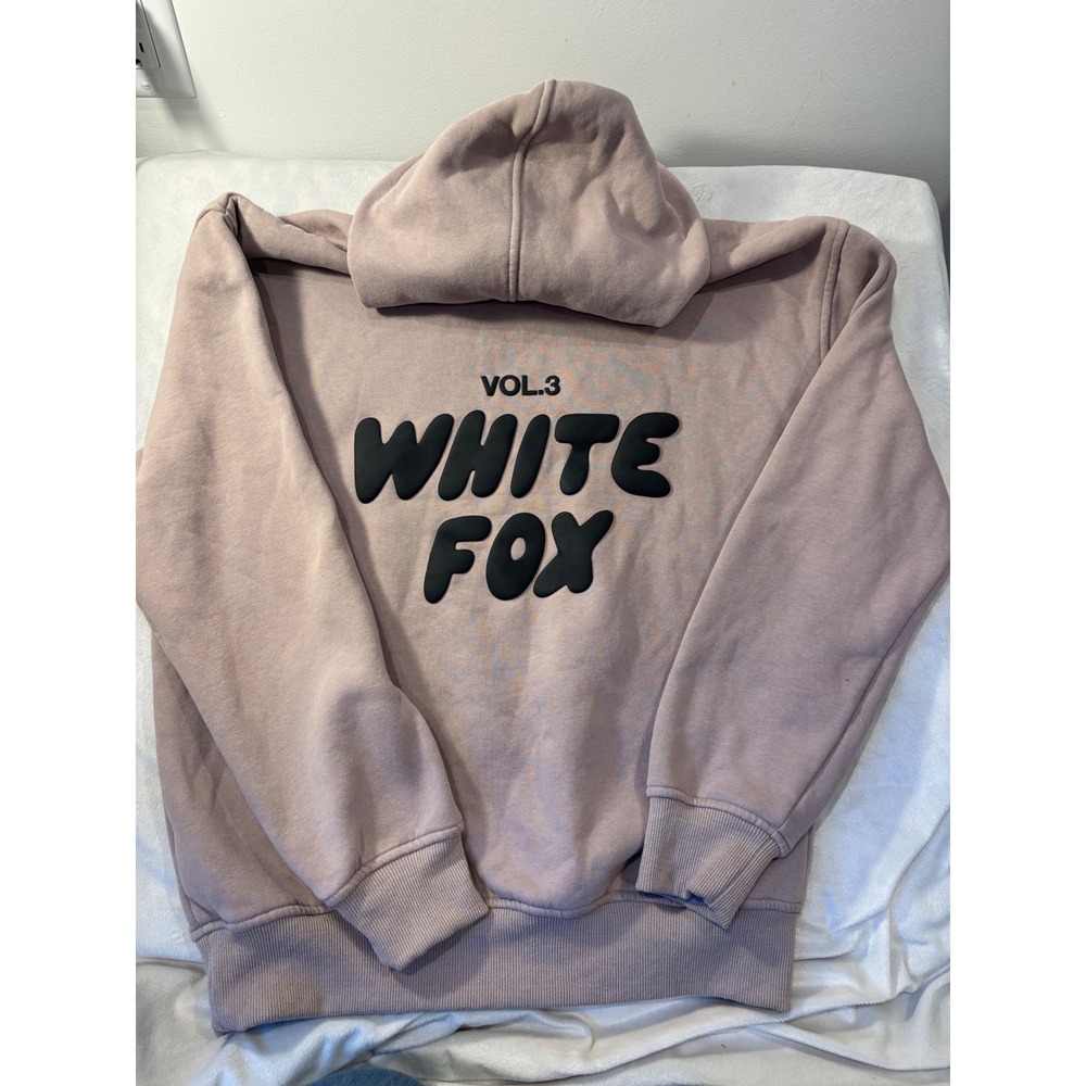 White Fox Boutique Vol 3 Puff Print Hoodie Mauve Pink XS S